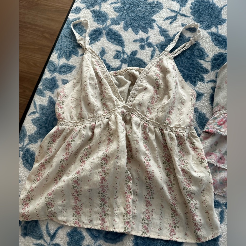 Cider Cream and Pink Floral Camisole